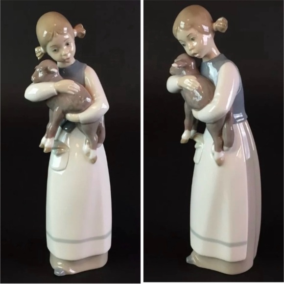 Lladro #1010 Girl With Lamb - Retired - Rare - Picture 1 of 7